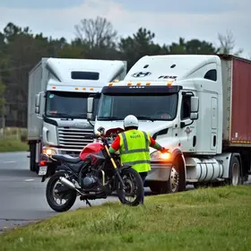 motociclista ferido acidente caminhão Contorno Norte