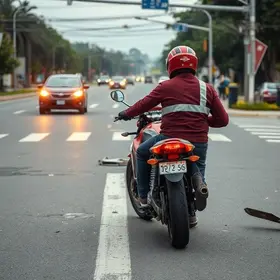motociclista atingido por carro