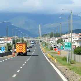 obras nas estradas da Via Araucária