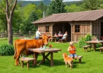 restaurantes rurais com animais e área verde para as crianças