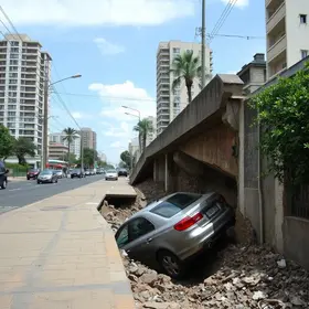 calçada cede Porto Alegre